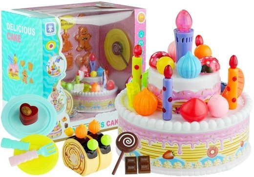 Torte Geburtstagsparty Kerzen Leckerbissen großes Set Spielzeug Geburtstagstorte