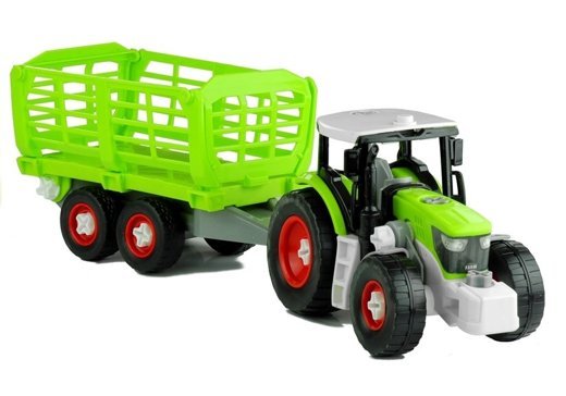 Traktor mit Anhänger 43 cm Set Werkzeuge Landmaschine Spielzeug