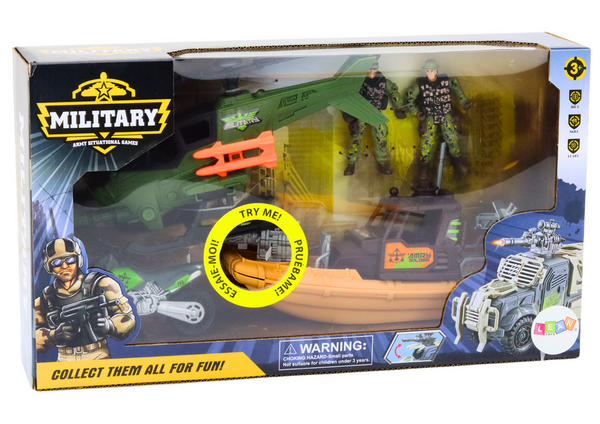 Military Set Military Combat Boat Soldiers Accessories Sounds