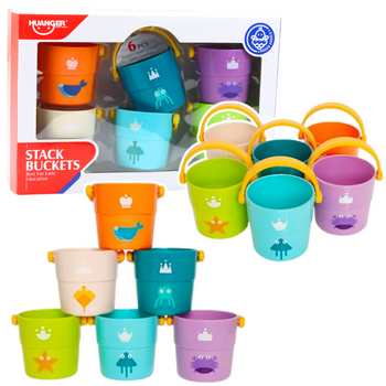 Bath Bucket Set With Holes Colored 6pcs