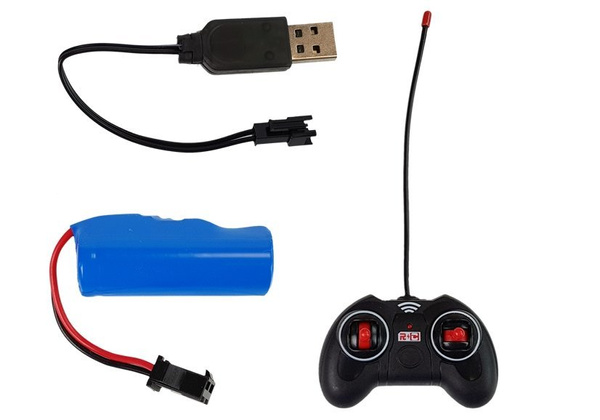 Großer ferngesteuerter Wohnwagen Schwarz 36cm Lichteffekte