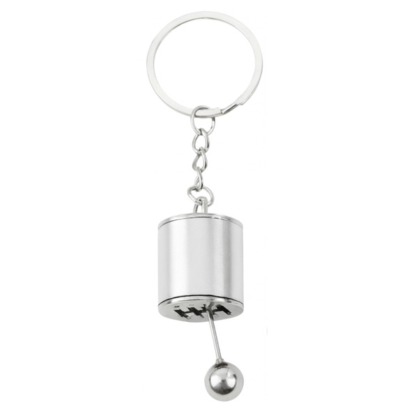 Metal Keychain Movable Gearbox Silver