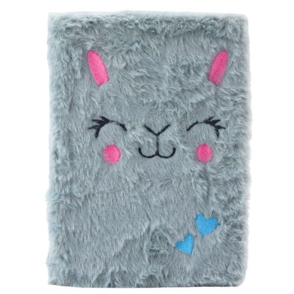 Plush Notebook Notebook Lined Gray Hare A5 80 Sheets