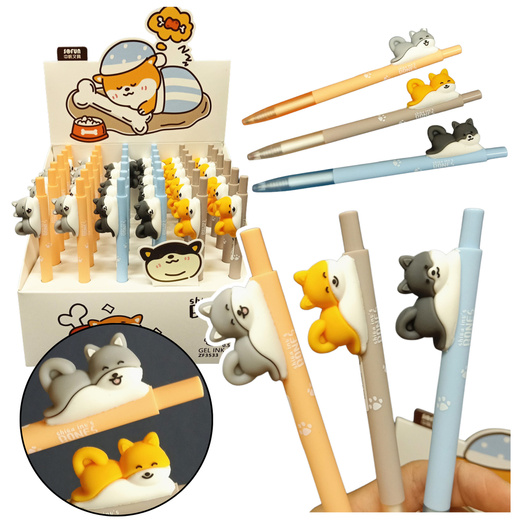 Długopis Z Figurką Pieska Shiba Niebieski Tusz 0.5mm