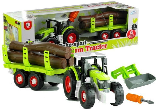 Assembly Tractor with Trailer for Wood Transport Screwdriver