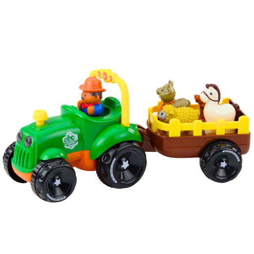Motorized Tractor Interactive Animals Trailer Sounds Lights