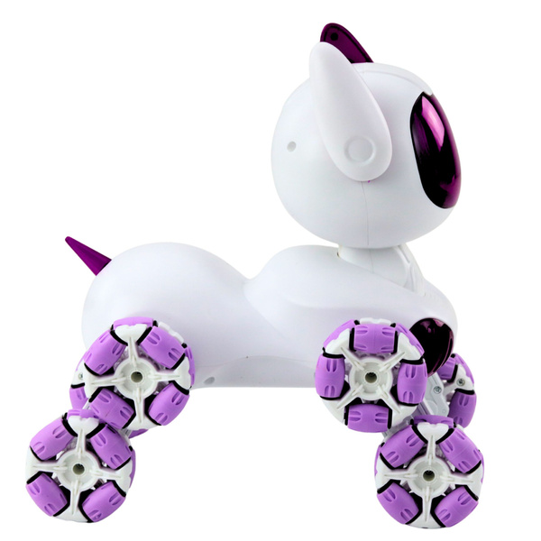 TOOBY Roboterhund, ferngesteuert, 360°-Lichter, Sounds, weiß und lila