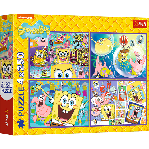 Puzzle - 4x250 - SpongeBobs verrückte Welt Trefl 13342
