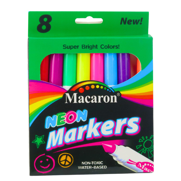 Neonmarker-Set für die Schule, Tinte auf Wasserbasis, bunt, 8 Stück