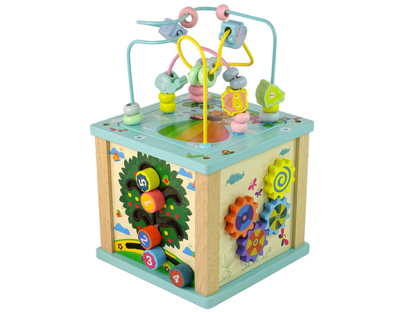 Hölzerner Lernwürfel Sorter Labyrinth Spiel Uhr Chinoiserie