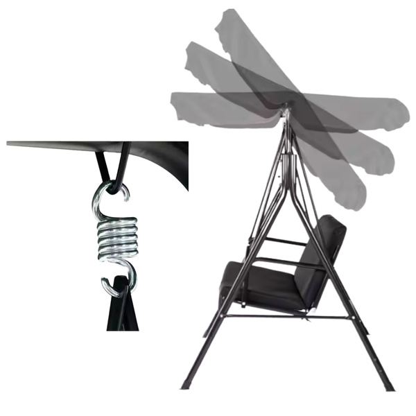 Huśtawka Trzyosobowa Ogrodowa Bujana Materac Brązowa