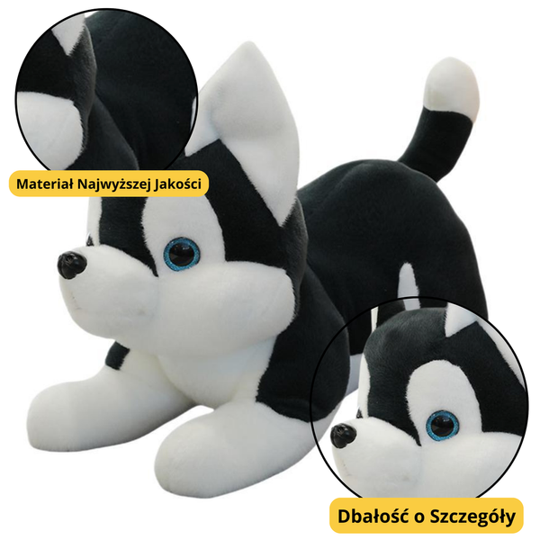 Plush Mascot Husky Dog Black and White 30cm