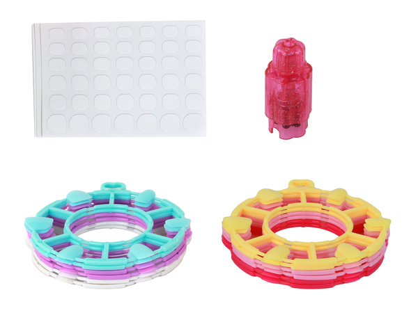 Nail Set Pink Nail Tips Stickers Diamonds