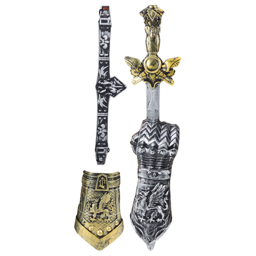 Zestaw Rycerski Gladiator Miecz Ochraniacze Pas Zdobione 