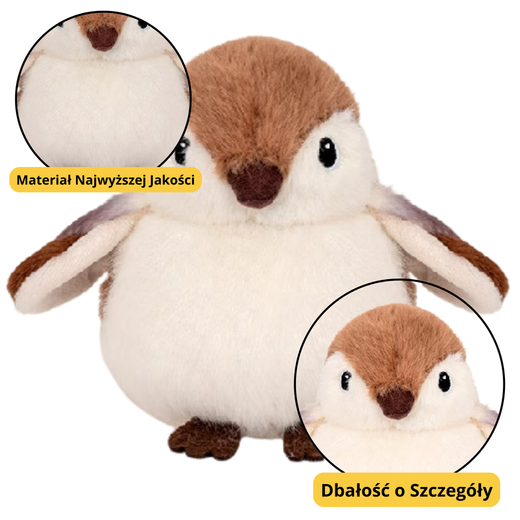 Plush Toy Sparrow Bird Brown 12cm