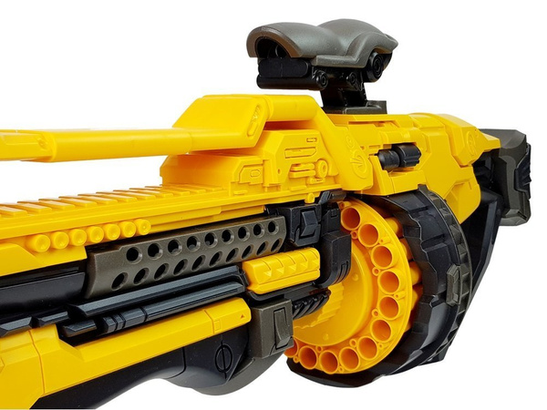 Battery Pistol Foam Cartridges 82 cm Rotating Magazine Yellow