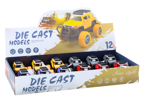 Geländewagen 1:32, Metall, Gummiräder, Lichter, Geräusche, Antrieb