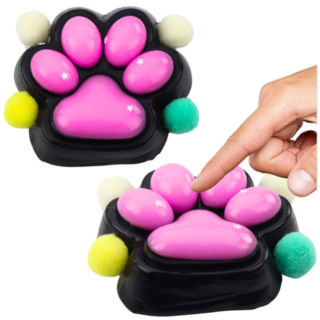 Cat Paw Anti-Stress Sensory Squishy Black and Pink