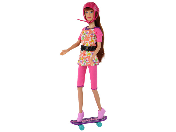 Lucy Doll Set Pink Scooter Skateboard Helmets