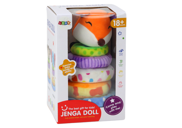 Plush Pyramid Fox Educational Mascot Colorful 27 cm