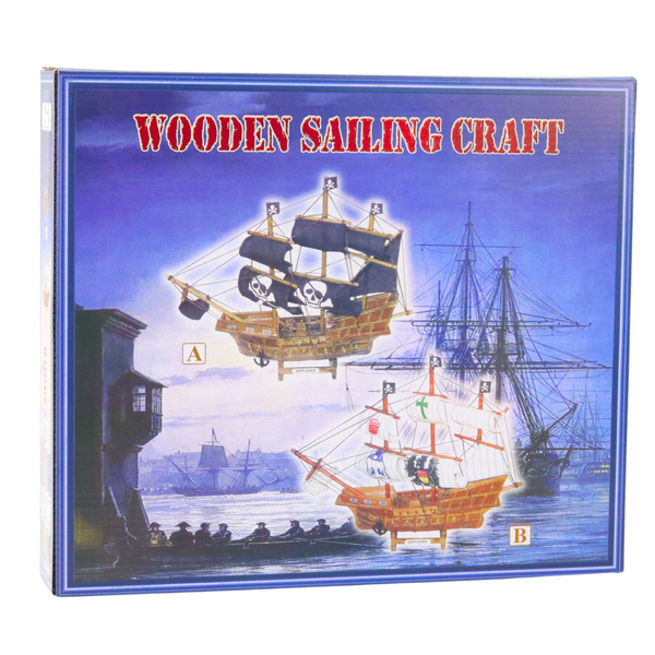 Collectible Model Decorative Pirate Sailing Ship Black 33x29cm