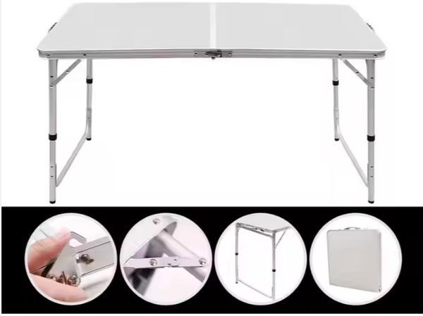 Klappbares Campingtisch-Set mit 4 Stühlen, Grau