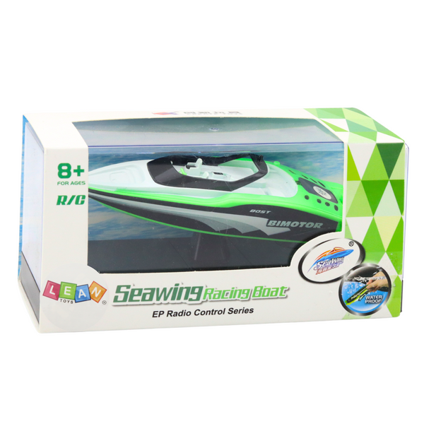 Remote Controlled RC Motorboat White-Green 15cm