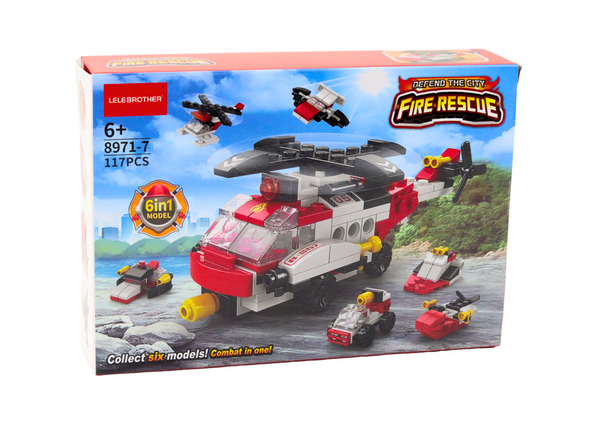 Construction Blocks Helicopter 6in1 DIY Set Vehicles 117 pcs.