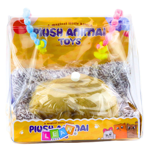 Sleeping Labrador Puppy on a Pillow Figurine with Fur and Transparent Bag