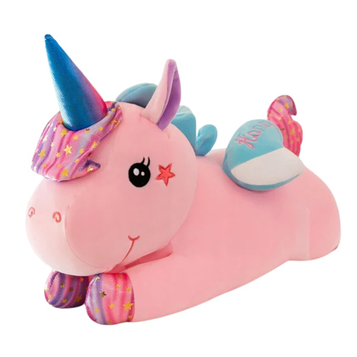 Plush Unicorn Cuddly Toy with Blanket 160 x 110cm Pink 55cm