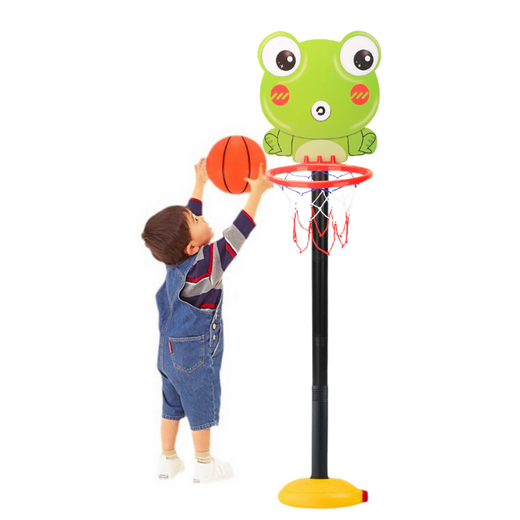 Verstellbarer Basketballkorb, grüner Frosch, 110 cm