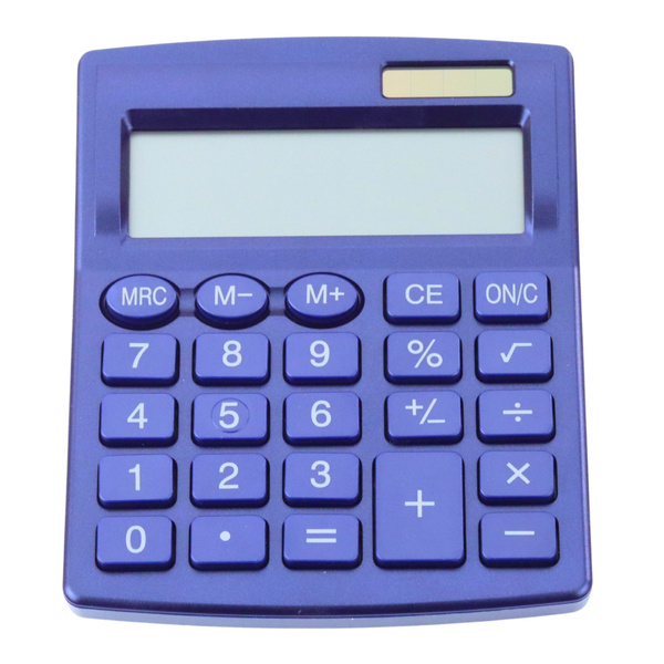 Klassischer 8-stelliger LCD-Solarrechner in Marineblau für Büro und Schule