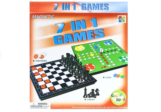 Magnetic Game Board Set 7 in 1 Gesellschaftsspiele Brettspiele 