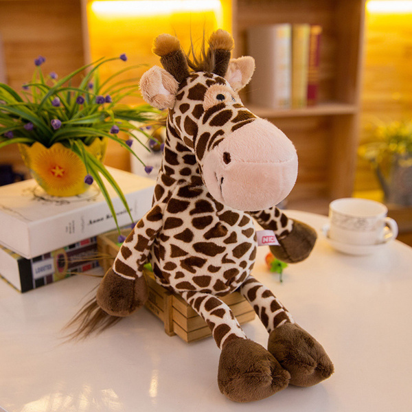Plüsch Maskottchen Kuscheltier Giraffe Braun 28cm