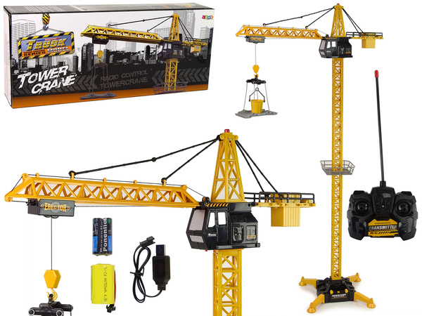 Huge crane + R/C remote control Height 183 cm 2 working levels