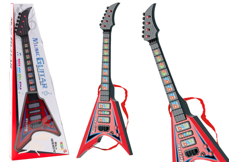Electric Guitar For Kids Lights Melodies Red