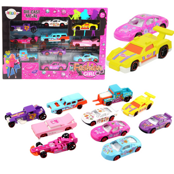 Set of Pink Cars for Girls 10pcs
