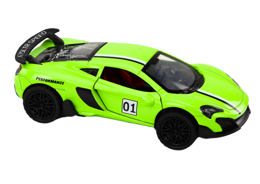 Car Sports Car 1:32 Friction Drive Metal Green