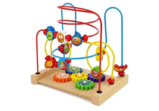 Wooden Maze with Beads Fruits