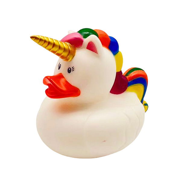 Duck Unicorn Bath Toy Rainbow Mane Tail White