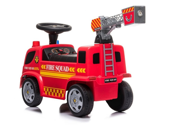 Fire Brigade Riding Vehicle Ladder Soap Bubbles Sounds Roosters