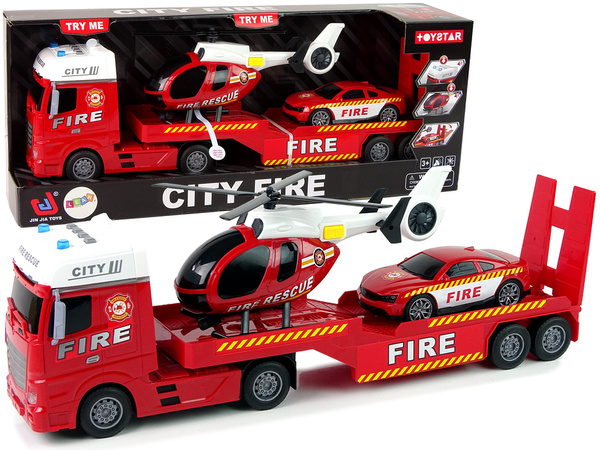 Feuerwehr-Set Truck Truck-Hubschrauber Sound-Lichter