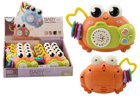 Rasselprojektor mit Krabbenkamera, batteriebetrieben, Geräusche orange