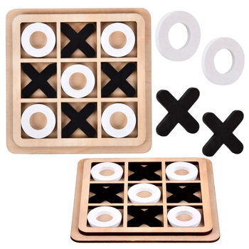 Tic Tac Toe Game Strategic Logic Wooden