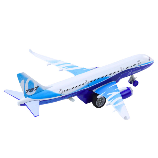 Passagierflugzeug mit Rückziehmotor, Metall, Lichter, Geräusche, 23 cm