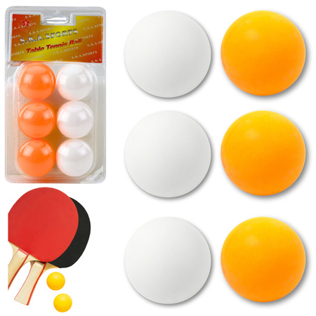 Ping Pong Bälle Sport Weiß Orange 6 Stück