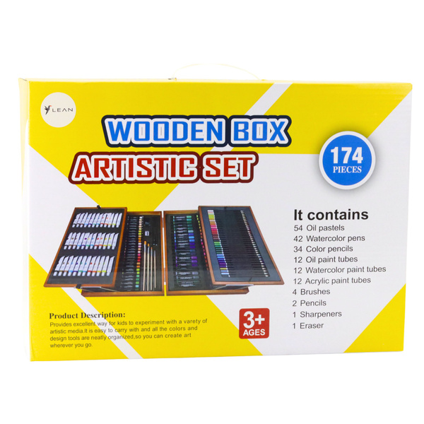 Großes professionelles Malset in einer hölzernen Transportkiste 174 Stück