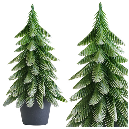 Künstlicher Deko-Weihnachtsbaum im Topf, silberfarben, 32 x 12 cm