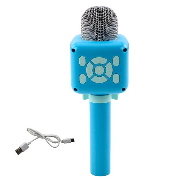 Drahtloses Bluetooth-Mikrofon, Karaoke-Aufnahme, Sprachwechsler, Blau