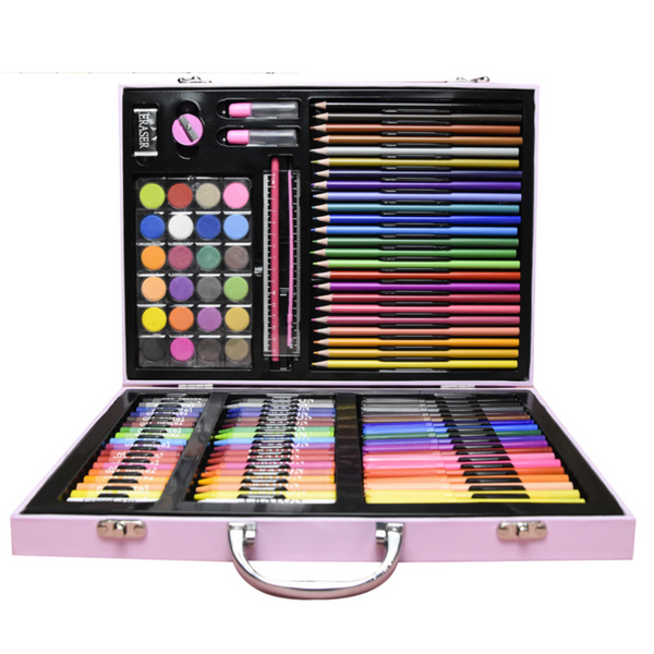 Art Set in a Suitcase with a Unicorn Pink 128 EL